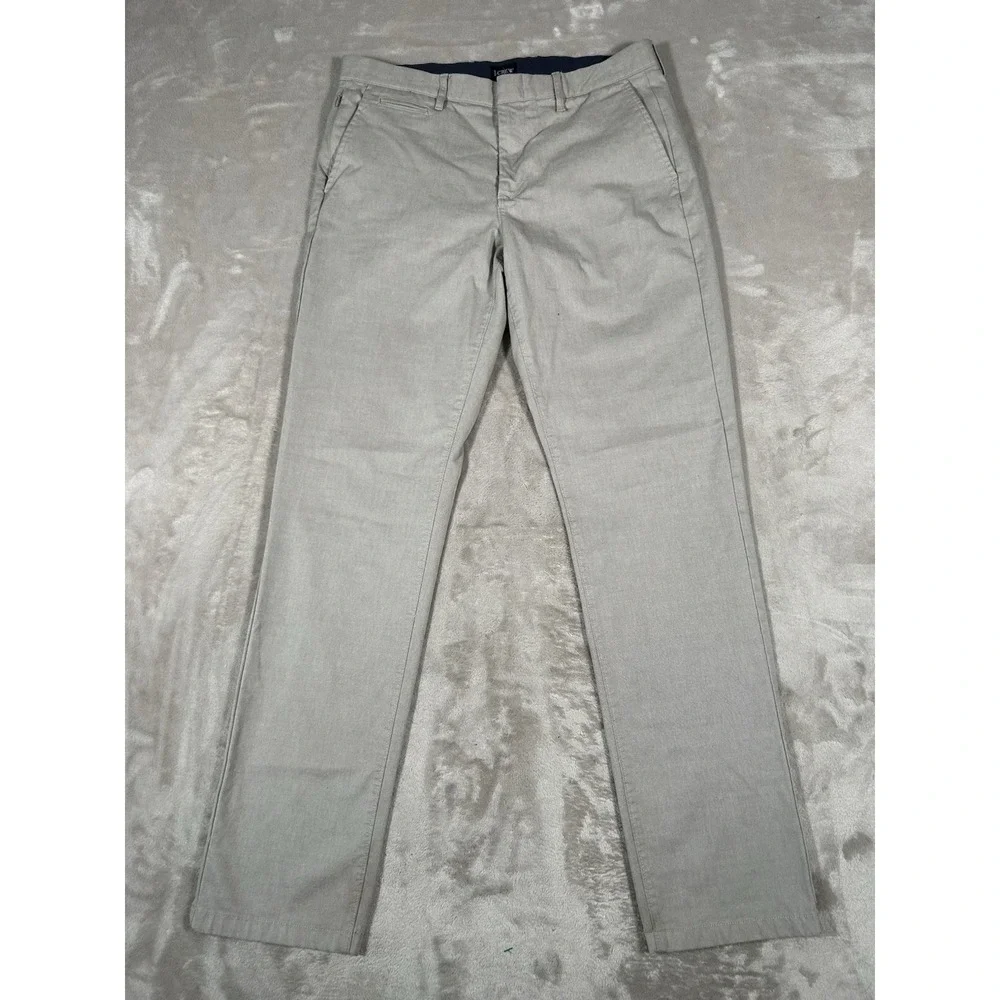 J. Crew Oxford Tech Pants Mens 33x34 Gray 770 Straight Performance Golf Chino